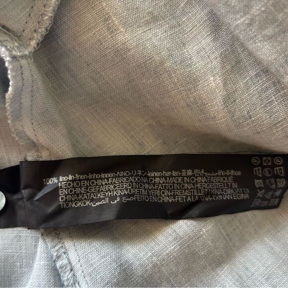 Zara Vela Linen Chambray Blue Raw Hem Swing Shift Sleeveless Dress, Medium - Picture 11 of 11